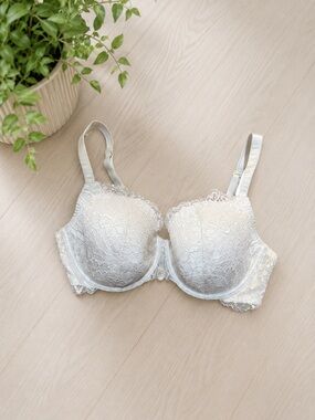 La Senza Ivory Lace Underwire‎ Bra 36D So Free Full Coverage Lightly Padded Sexy